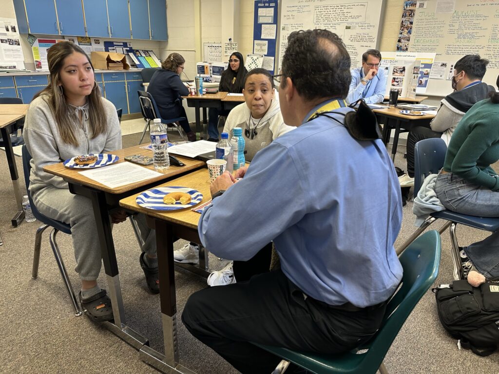 Michelle engages in a dialogical interview with two teachers as part of student-led professional learning - November 10, 2022.